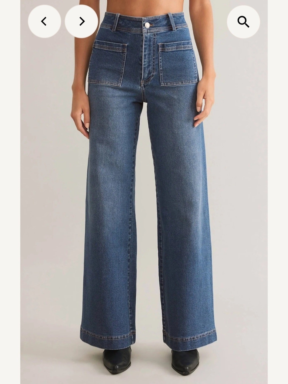 NWT.   Z Supply Denim Bradley Stretch Wide Leg Jeans - Blue